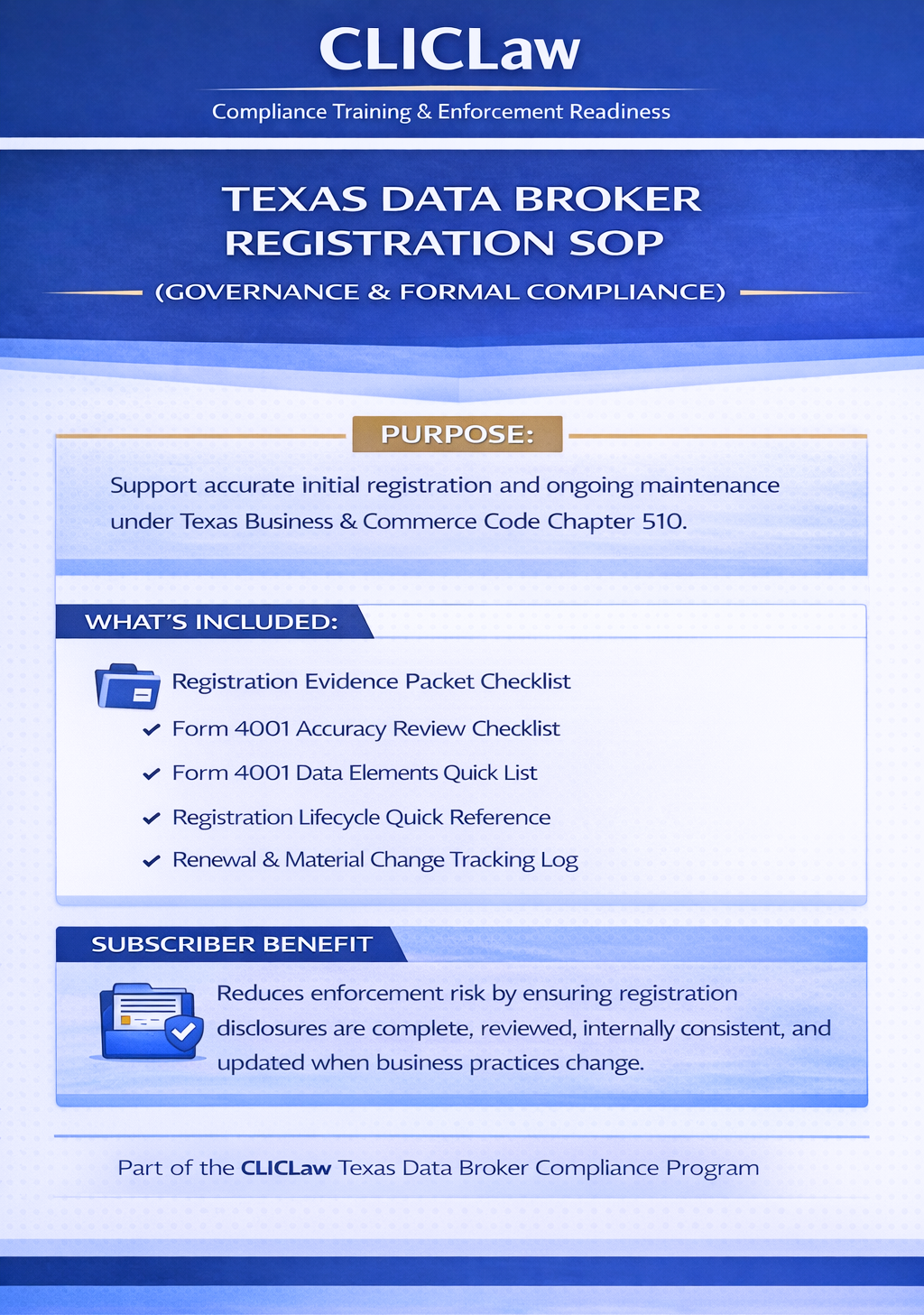 Dataskript Registration Texas Data Broker Registration SOP (Governance & Formal Compliance ...